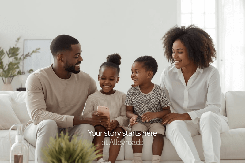 Happy people in a modern living space